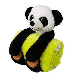 BabyMatex Kocyk dziecięcy 85x100 Carol 01 Panda limonkowy