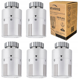 5x Głowica termostatyczna do grzejnika termostat pokrętło białe