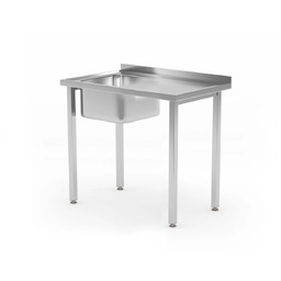 Stół ze zlewem lewy 800x600x850 roboczy gastronomiczny ze