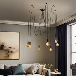 Nowodvorski Lighting Żyrandol Spider czarny, 7-punktowa