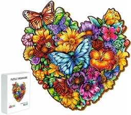 Puzzle Drewniane Dla Dzieci 151 Elementów Serce Kwiatów