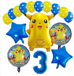 ZESTAW BALONÓW NA 3 URODZINY 3 LATKA POKEMON