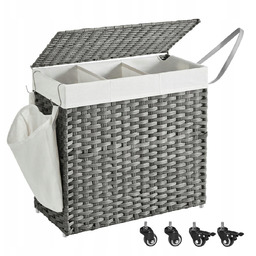 Mobilny kosz na pranie bieliznę z 3 przegrodami