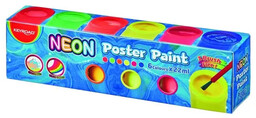 Farby plakatowe neonowe 22ml 6 kolorów - Keyroad