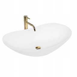 Umywalka Nablatowa 60 Owalna Biała Royal White Umywalka