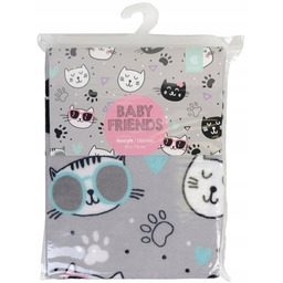 Miękki kocyk dziecięcy 80x110 cm w kotki, koty