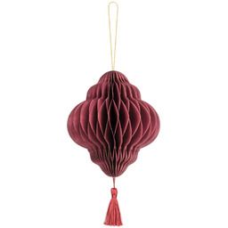 Bombka papierowa rozetka Latarnia bordowa - 1 szt.