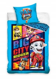 Pościel bawełniana 140x200 Psi Patrol pieski turkusowa poszewka