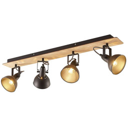 Lindby - Aylis 4 Lampa Sufitowa Black/Wood