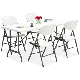 Zestaw stół cateringowy składany 180 cm + 4