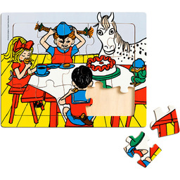 MICKI Drewniane puzzle Pippi Langstrumpf 15 szt. edukacyjna