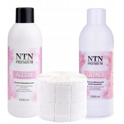 Zestaw płynów 2x 1000ml Cleaner Aceton NTN Waciki