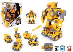Robot 5w1 skręcany żółty - Pro Kids