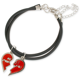 BRANSOLETKA DLA PRZYJACIÓŁ kauczuk romantyczne serce masa jubilerska