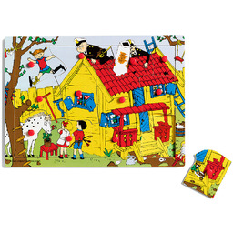 MICKI Drewniana układanka puzzle z uchwytami 12 szt