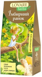 Herbata ziołowo-owocowa IMBIROWY PORANEK Lovare, 20 piramidek po