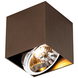Designerski reflektor sufitowy ciemnobrązowy kwadratowy obrotowy i pochylny