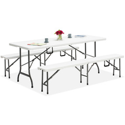 Zestaw stół cateringowy składany 180 cm + 2