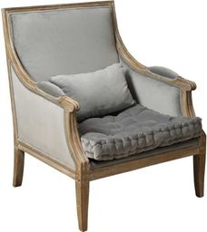 Fotel klasyczny z welurową tapicerką szarą Belldeco Classic