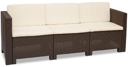 Trzyosobowa technorattanowa sofa ogrodowa Colorado brąz Bica
