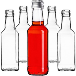 Szklana butelka Monopol 200ml z srebrną zakrętką 10