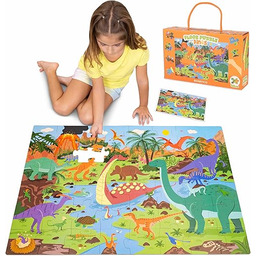 BONNYCO Ogromna Podłogowa Układanka z Dinozaurami, 48 Dużych