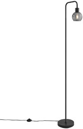 QAZQA Lampa podłogowa art deco czarna z przydymionym