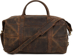 Torba podróżna skórzana weekendowa ekskluzywna brązowa skóra nubuk