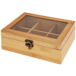 Pojemnik na herbatę drewniany 21x16x7,5 cm