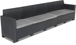 Pięcioosobowa technorattanowa sofa Nebraska antracytowa Bica