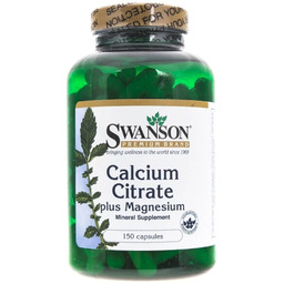 Suplement diety, Cytrynian wapnia + magnez SWANSON, 150