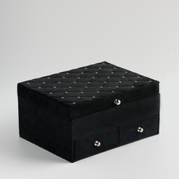 Welurowa szkatułka na biżuterią z szufladkami vazante