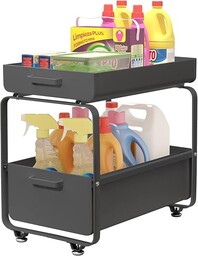 Todeco Regał pod zlewozmywak, 2-poziomowy organizer kuchenny