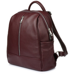 Pudrowy róż Włoski Plecak Skórzany A4 damski pojemny