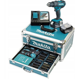 Zestaw narzędzi Makita Wiertarko-wkrętarka DHP482RFX9 96 el. skrzynia