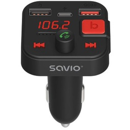 SAVIO TR-15 TRANSMITER FM Z WYŚWIETLACZEM, BLUETOOTH