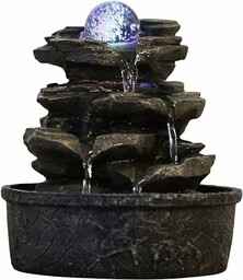 Zen Light Little-Rock Fontanna Dekoracyjna, Ciemnobrązowy, 20 x