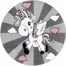 Dywan okrągły Petit 3D Pony Jednorożec konik 160