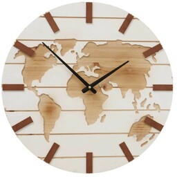 Drewniany zegar ścienny Global, Ø 50 cm