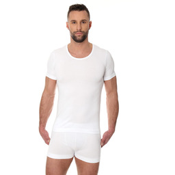Bezszwowa koszulka męska Brubeck Comfort Cotton SS00990 biała