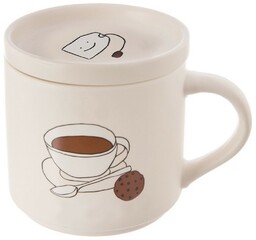 Orion Porcelanowy kubek z pokrywką Tea, 0,45 l