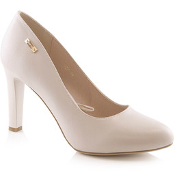 Czółenka na obcasie jasno szare Sergio Leone 1457