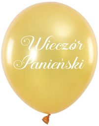 Balony lateksowe z nadrukiem Wieczór panieński - złote