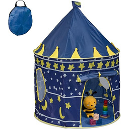 Relaxdays Dziecięcy namiot, Tipi Dziewczynki, księżyce i gwiazdy,
