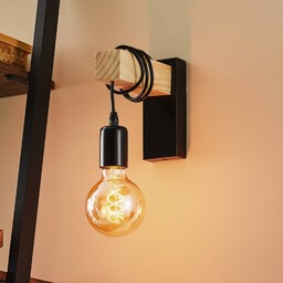 EGLO Lampa ścienna Townshend z elementem drewnianym