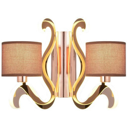 Kinkiet AMBROSIA chrom abażur z tkaniny świecące ramię