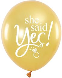 Balony lateksowe złote She said yes! - 30