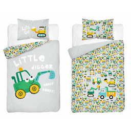 Detexpol Pościel bawełniana dziecięca 90x120 cm Koparki