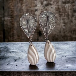 Pakamera UNIKATOWE klipsy : krzemień pasiasty