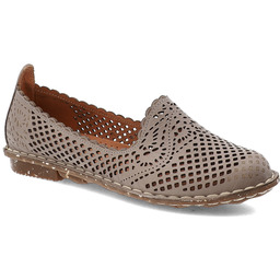 Ravini Szare Baleriny Wsuwane Obuwie Damskie